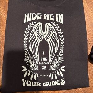 Black and gray sweat shirt. Faith inspired. Custom